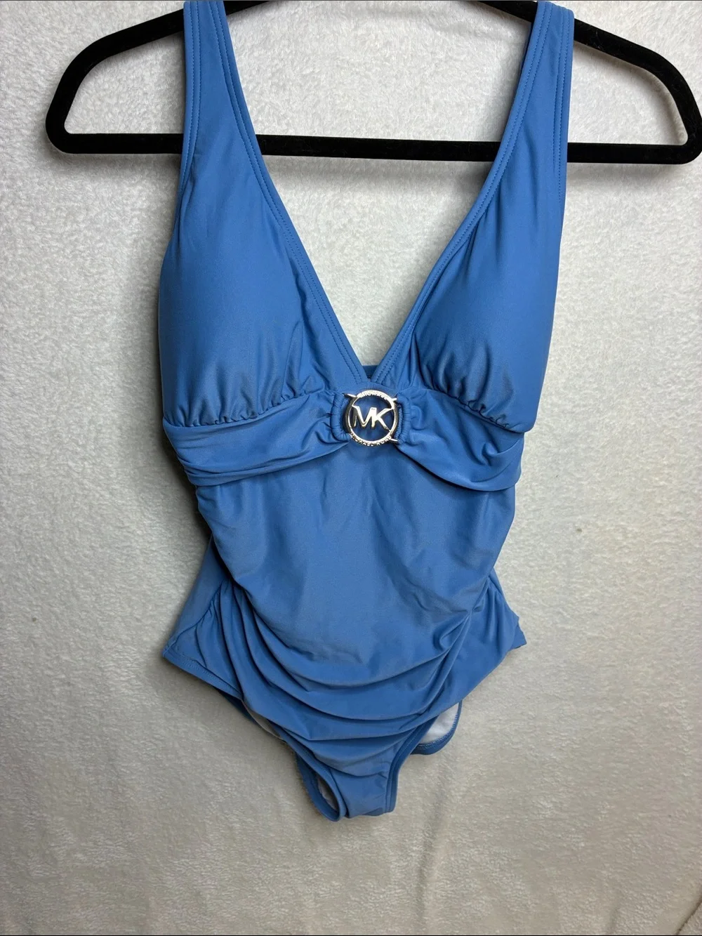 Michael Kors Periwinkle Blue One-Piece Swimsuit with MK Medallion